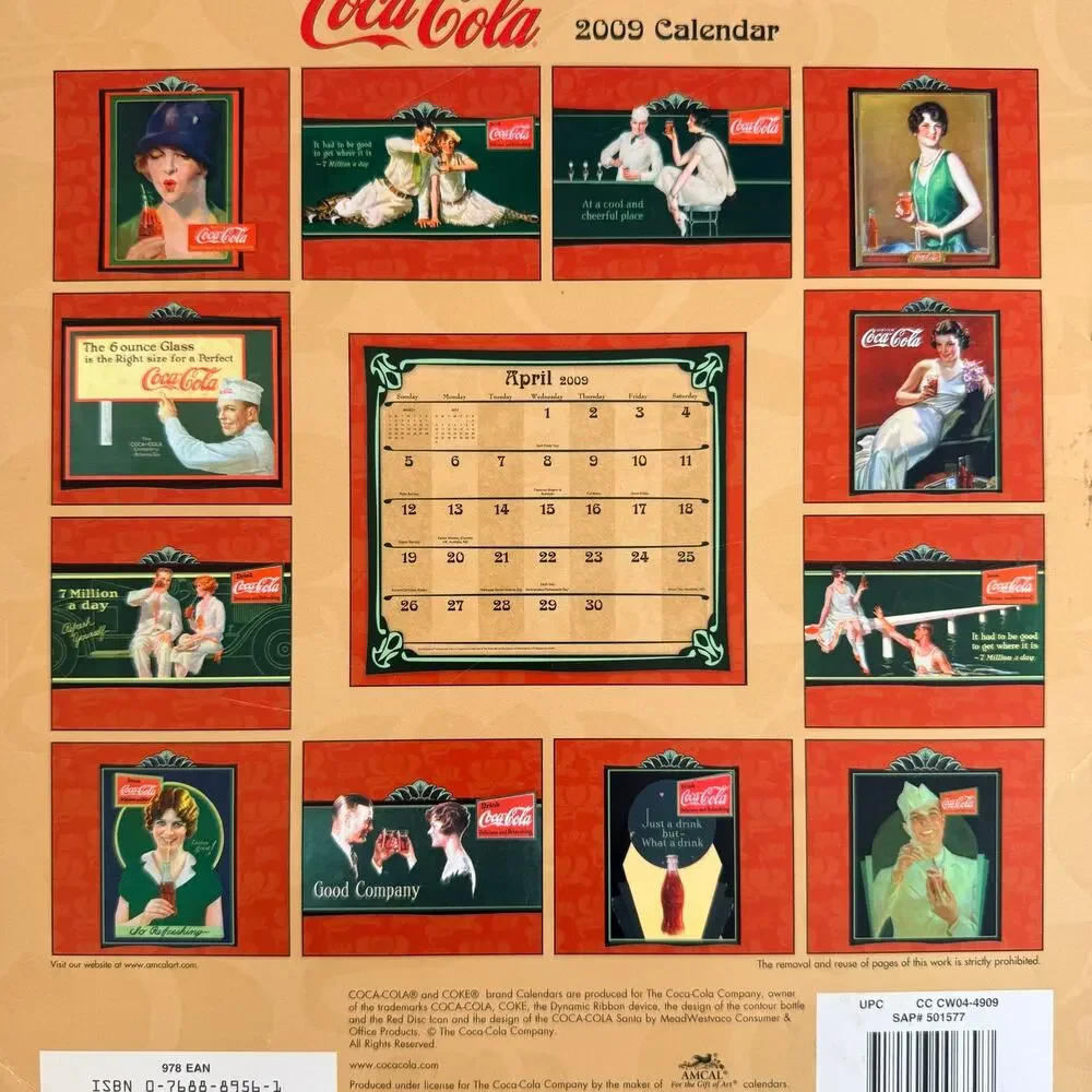 2009 Coca Cola Calendar Vintage 1926 Ad Art Fred Mizen Retro Coke Collectible
